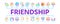 Friendship Relation Minimal Infographic Banner Vector