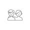 Friendship, two friend icon. Element of friendship icon. Thin line icon for website design and development, app development.