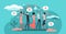 Friendship vector illustration. Tiny social relationship persons concept.