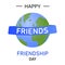 Friendships day celebration globe. Wallpaper or banner for web or social media. Youth poster