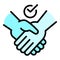 Frienship handshake icon, outline style