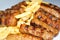 Fries and grilled meat