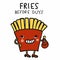 Fries before guys cartoon vector illustration