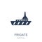 Frigate icon. Trendy flat vector Frigate icon on white background from Nautical collection