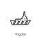 Frigate icon. Trendy modern flat linear vector Frigate icon on w