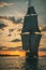 The Frigate Shtandar in calm weather sailing sunset time Riga Latvia