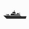 Frigate warship icon. navy and military ship symbol. isolated vector image