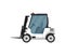 Fright forklift isolated vector icon