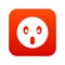 Frightened emoticon digital red