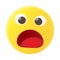 Frightened emoticon with open mouth icon