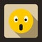 Frightened emoticon with open mouth icon