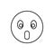 Frightened emoticon with open mouth icon