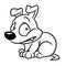 Frightened little Dogs cartoon illustration coloring page