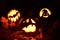 Frightened pumpkin halloween
