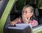 Frightened Senior Woman Driver