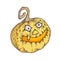 A frightening smile. Halloween Pumpkin Lantern