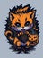 Frightfully Adorable: Kitten in Halloween Mood for Stickers and Tees