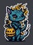 Frightfully Adorable: Kitten in Halloween Mood for Stickers and Tees