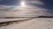 Frigid Cold Winter Grasslands Covered in Snow in Colorado