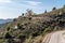 Frigiliana main street, view of the country side