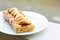 Frikandel bread on a plate