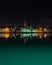 Frikirkjan, National gallery of Iceland and Hallgrimskirkja. View from the opposite shore, night photo.