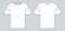 Frill Sleeve T-Shirt fashion flat tehnical drawing template. Tee Shirt technical fashion illustration, round neck, front view