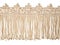 Fringe woven from a thin cord isolated on a white background. Finishing material