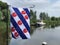 Frisian flag on a bridge