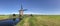 Frisian landscape panorama with windmill around Nijemirdum