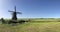 Frisian landscape panorama with windmill around Nijemirdum