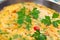 Frittata with chanterelle,onion,pepper and parsley