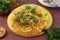 Frittata, traditional egg and potato omelette, Italian dish