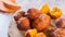 Fritters prepared with flour and pumpkin. Traditional Spanish recipe.