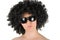 Frizzy woman with sunglasses