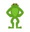 Frog angry. Toad evil emotions avatar. Anuran aggressive. Vector illustration