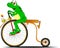 Frog on a bicycle
