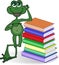Frog and books