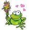 frog with bouquet