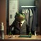 Frog Businessman In The Office. Generative AI