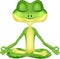 Frog cartoon doing yoga