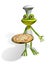 Frog chef with pizza