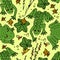 Frog and cloudberries pattern