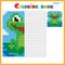 Frog. Color the image symmetrically. Coloring book for kids. Colorful Puzzle Game for Children with answer