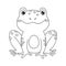 Frog for coloring book.Line art design for kids coloring page