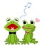 Frog couple, white back