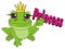Frog in crown hold a word princess