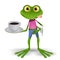 Frog with cup of coffee