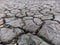 Frog eye view of cracked land and soil