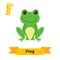 Frog. F letter. Cute children animal alphabet in vector. Funny c